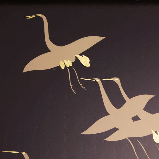 光琳鶴 桐手許箱