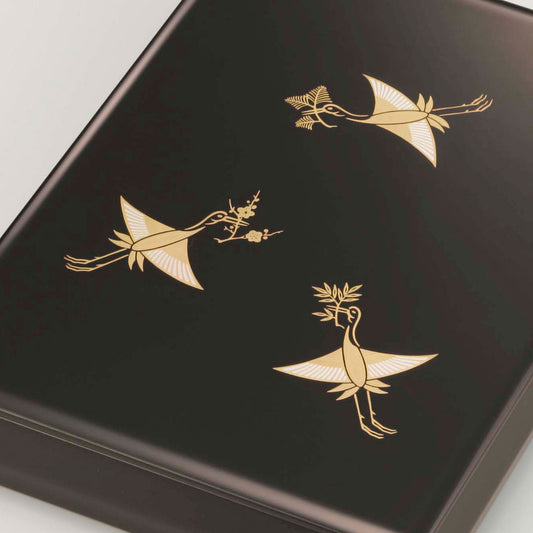 松喰鶴 うるみ蓋付手許箱