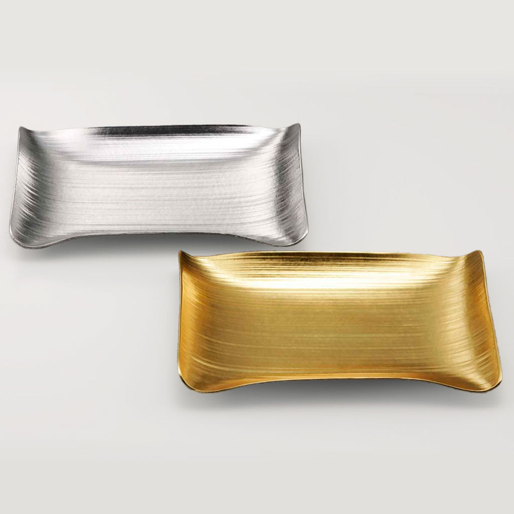 瑞雲 銀箔 竹皿