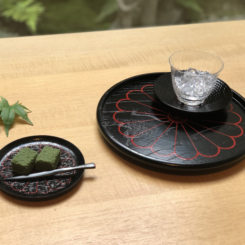 菊 平筋茶托 五客セット
