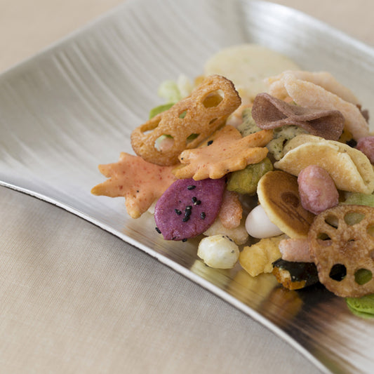 瑞雲 銀箔 竹皿