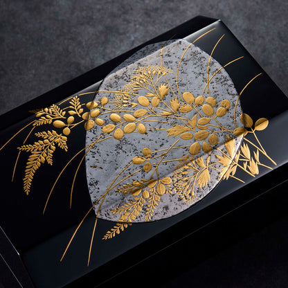 月に秋草 台形小箱