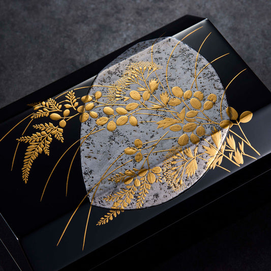 月に秋草 台形小箱