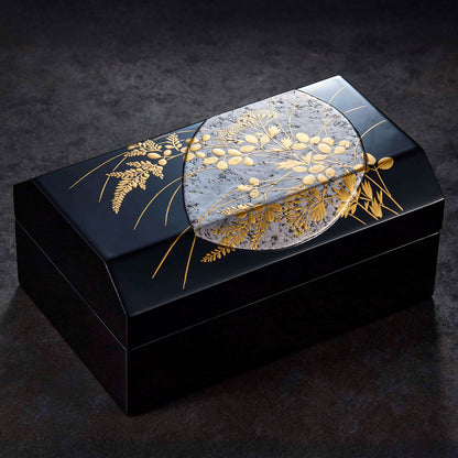 月に秋草 台形小箱