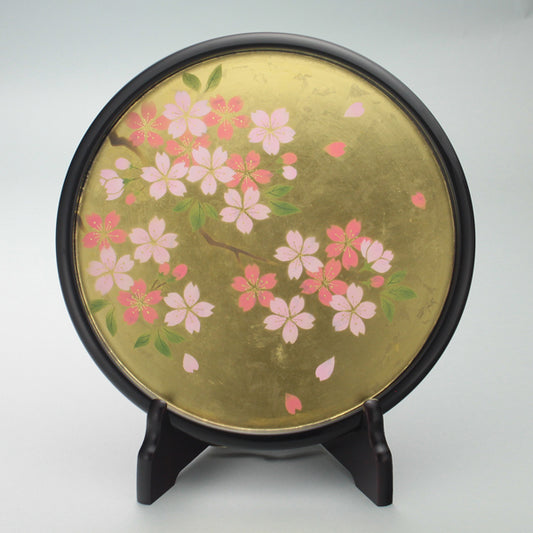 桜花 金箔飾皿（皿立付）
